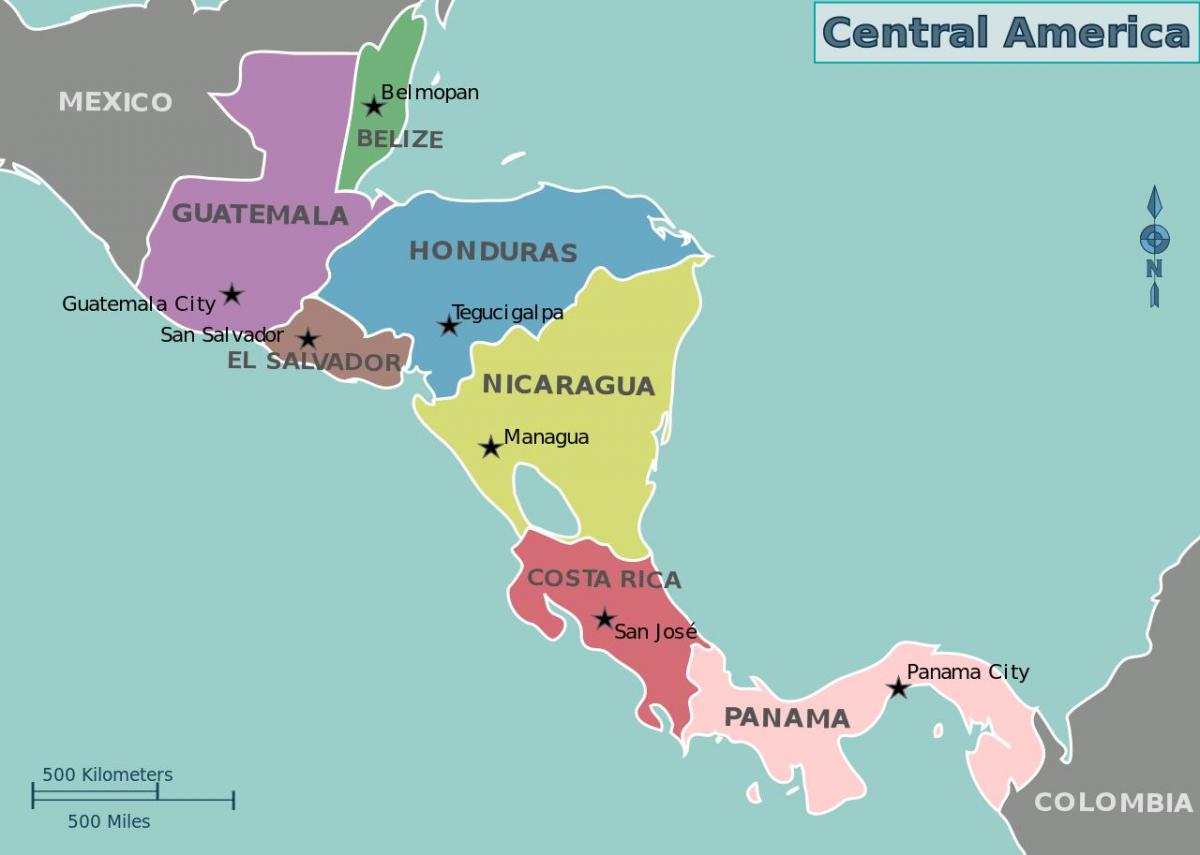 karta Hondurasa karti Srednje Amerike
