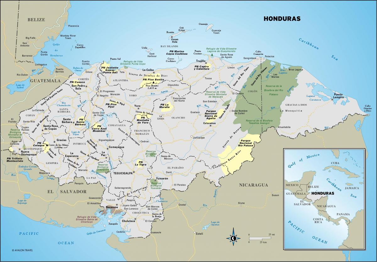karta Hondurasa 