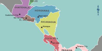 Karta Hondurasa karti Srednje Amerike