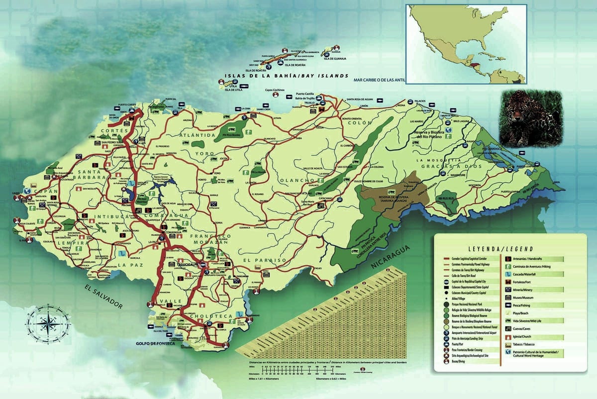 karta Hondurasa geografije