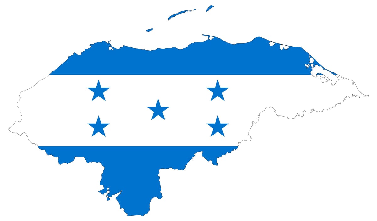 karta Honduras zastava