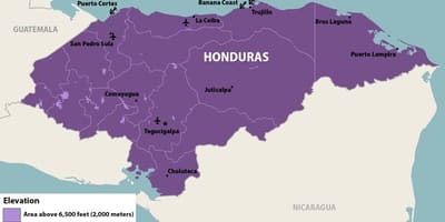Karta Hondurasa зика