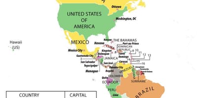 Karta Honduras Južna Amerika