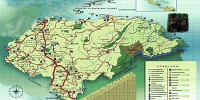 Karta Hondurasa geografije