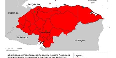 Karta Hondurasa sa malarije